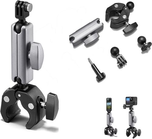 LHSUNITE Sports Camera Ride Mount for Insta-360 X5 X4 X3 X2/GO 3S/GO 3/Gopro Hero 13 12 11 10 9 8/DJI Osmo Pocket 3/2/Action 5/4/3/2.camera handlebar mount for bike and motorbike
