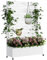 Pflanzkasten mit Sichtschutz für den Außenbereich, 185x119cm Freistehender Pflanzkasten aus Metall mit Rankgitter Rädern für Blumen, Gemüse, Kletterpflanzen Blumenkasten für Terrasse, Balkon, Garten