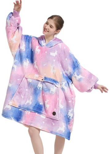 VERTAST Übergroße Hoodie Sweatshirt, Warmer Kuschelpullover Decken Blanket Hoodie, Weicher Sherpa Deckenpullover mit Kapuze Pullover Sweatshirt, Pulli Decke Schlafanzug für Damen Herren