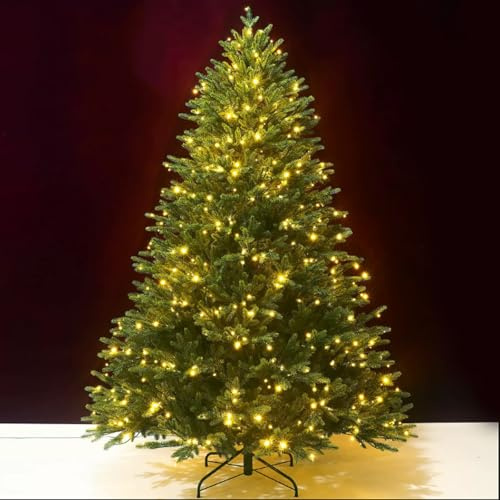 Weihnachtsbaum mit Beleuchtung, Künstlicher Weihnachtsbaum mit Fernbedienung, Grün, Einfach Aufzubauen, Dekoration für Zuhause, Einkaufszentrum, Büro und Restaurant(270x160x160cm)