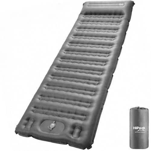 HiiPeak Ultraleichte Isomatte aufblasend - Luftmatratze Camping mit integrierter Fußpumpe & Kissen, 12cm Dicke Camping Matratze aufblasbare, Campingmatte - Schlafmatte - Luftzellenmatte