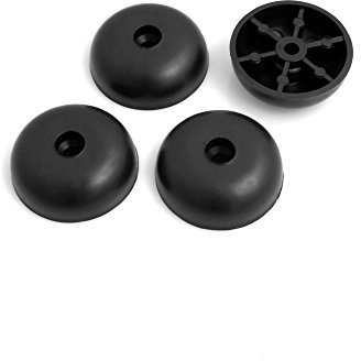 Design61 4er Set Kunststoff-Möbelgleiter Möbeluntersetzer Sofa Sessel zum Anschrauben Kunststoff Möbelgleiter Ø 45 x H 15 mm schwarz