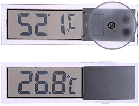 Demiawaking Nuovo LCD Termometro Digitale Auto con Ventosa Celsius Fahrenheit