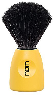 nom - Rasierpinsel - LASSE Serie - Synthetische Faser Black Fibre - Kunststoff lemon