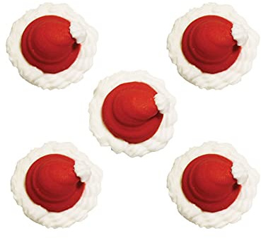 Anniversary House Christmas Santa Hats Edible Cake Decorations, Handcrafted Cake Toppers, Edible Fondant Icing Sugar Cupcake Toppers, SFX256