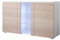 MB Muebles Bonitos, Aparador Mueble TV con Patas 2 cm Luke A1 para Salón o Comedor Moderno con Luz LED, Melamina Brillo, Color Blanco, 120 x 72 x 40 cm