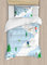 ABAKUHAUS Ski-Muster Bettbezugs Set für Einzelbetten, Wintersportstrecke, Milbensicher Allergiker geeignet mit Kissenbezug, 130 x 200 cm, Mehrfarbig