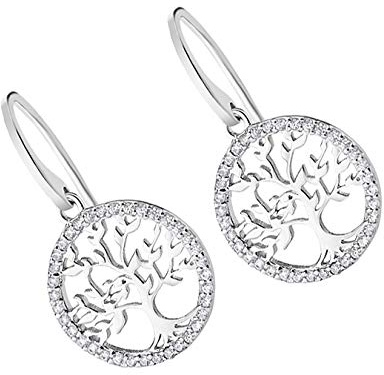 LOTUS Pendientes de plata auténtica con diseño de árbol de la vida y circonitas, D2JLP1746-4-1, un regalo para Navidad, cumpleaños, día de San Valentín para mujer