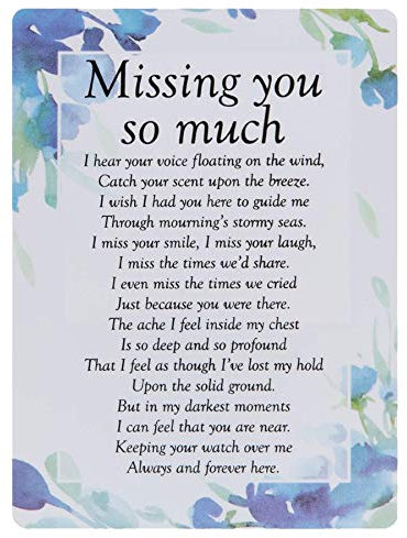 Widdle Celebrations Missing You so Much Waterproof Graveside Memorial Card - TY196