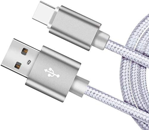 NWNK13 USB C Cable Type C Fast Charging Cable for Huawei P30 pro P30 P30 lite Nylon Braided Phone Charger Cable Lead Wire Sync Cord silver 3mt
