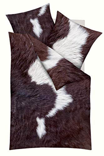 Kaeppel Digitaldruck Bettwäsche Kuhfell Animal-Print braun 80x80 + 135x200 cm