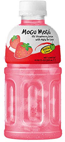Mogu Mogu Jugo de Frutas con Nata De Coco, 10.82 Fl Oz (Fresa, Paquete de 12)