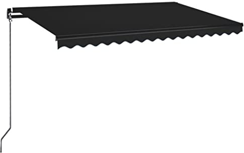 vidaXL Gelenkarmmarkise Einziehbar mit LED Markise Balkonmarkise Sonnenmarkise Sonnenschutz Sichtschutz Terrasse Garten 450x350cm Anthrazit