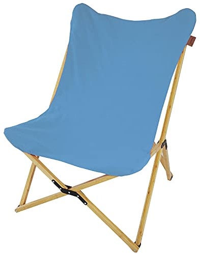 Skandika Liegestuhl Tofte aus Bambus und Baumwolle | XXL Schmetterling Sessel klappbar, 78 x 74 x 98 cm, max. 120 kg | Outdoor Campingstuhl, Klappstuhl für Garten, Balkon und Camping (Niagara)
