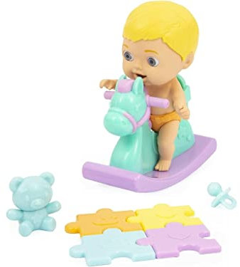 Cicciobello Amicicci Ride Time, muñeco bebé pequeño, blandito, con Accesorios de Juego como un Caballito balancín y Juguetes, amiguitos chiquititos, +3 años