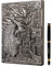 D&D Notizbuch – RPG Journal/Notebook mit 3D Silberner Drache Motiv im Kunstledereinband mit Stift. Notizbuch für Rollenspiele/Pen & Paper/DND Zubehör Fantasy-Geschenk Dungeons & Dragons Dungeon Master