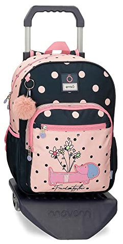 Enso Friends Together Schulrucksack mit Trolley, Rosa, 30 x 38 x 12 cm, Polyester, 13,68 l, Rosa, Schulrucksack mit Trolley
