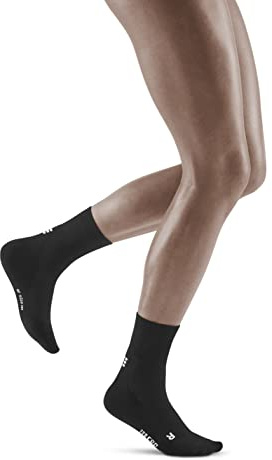 CEP - Herren Classic All White/All Back, Mittellange Laufsocken mit Kompression, Kompressionsstrümpfe im klassischem Look, Größe L/IV, Schwarz