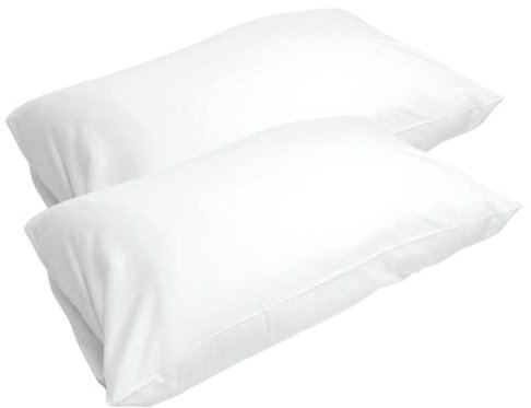Emma Essentials Mikrofaser Kissenbezug 50x70 cm, Weiß, Set mit 2 Kissenbezüge mit Reißverschluss