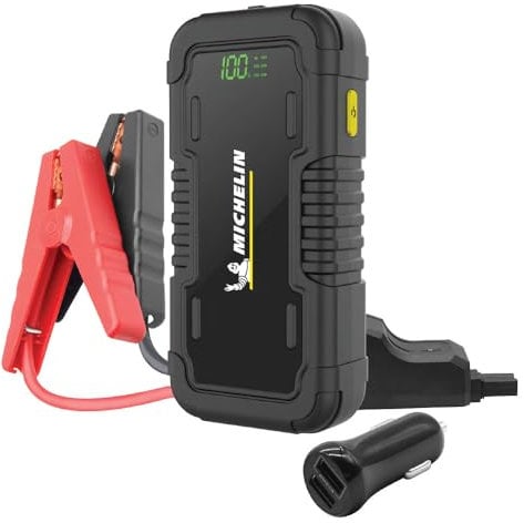 MICHELIN MJS120 Jump Starter e Power Bank | Dispositivo di avviamento 12.000 mAh | Corrente di picco di 1500 A/12 V veicoli | Luce LED | Adatto per benzina da 4,0 l e diesel da 2,5 l