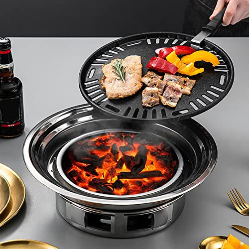 Lixada Barbacoa de Carbón sin Humo Parrilla Coreana Antiadherente Portátil