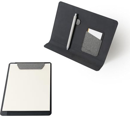 LHiDS Creative Folio 2.0 with Stand, Business Portfolio Resume, 3-in-1 Padfolio with Magnetic Accessories, Clipboard (Grey, A5 2.0)