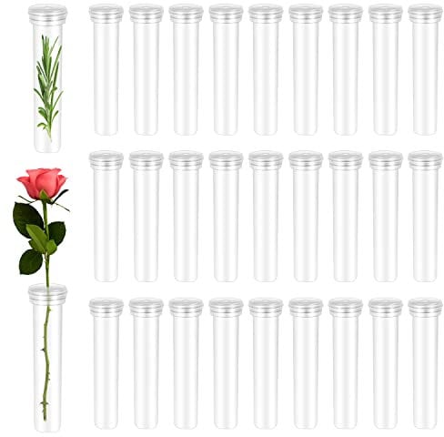Reagenzgläser für Blumen, 100 Stücke Reagenzglas Plastik Reagenzglas Vase, Wiederverwendbar Reagenzgläser Kunststoff, Reagenzglas Plastik Geeignet für Blumengeschäfte Restaurants Cafés Schlafzimmer