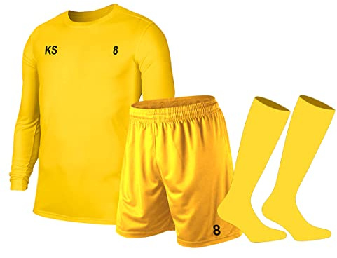 PROSTYLE SPORTS Personalised Football Kit Soccer kit Full Sleeve Football Soccer Jersey,Shorts and Socks Set Adult