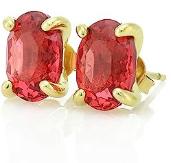 Rosa Turmalin Oval Gold Ohrstecker - Oktober Geburtsstein Ohrringe - Rosa Facettierte Edelstein Ohrringe - Braut Ohrringe - Zierliche Ohrringe mit Goldfüllung oder Goldvermeilung