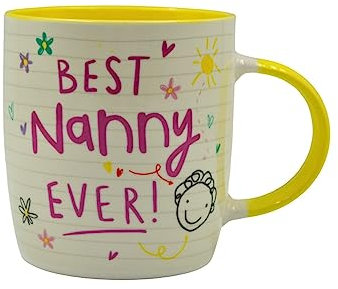 HOX Scribbles Ceramic Coffee Cup - Nanny, 11oz