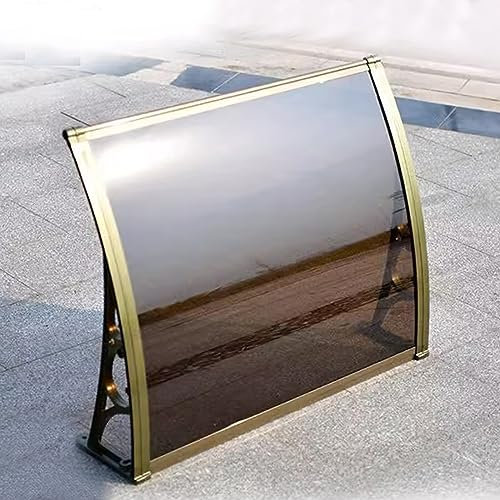 Türdach Überdachung,Vordach Haustürvordach,Pultbogenvordach aus Aluminium und Polycarbonat,Regenschutz Schallschutz UV-Schutz Vordach für Haustür,Vordach für Eingangstür (60x110cm/24 x43)