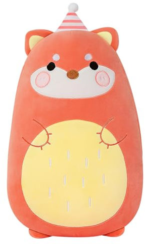 Fuchs Kuscheltier Plüschkissen Plüschtier Fuchs Weichem Fox Plüsch Kissen Stofftier Kinderkissen Geschenke für Kinder Freundin Geburtstage Orange 44cm