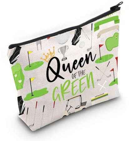 WZMPA Golf Queen Survival Kit Golf Player Geschenke Queen of the Green Golf Zipper Bag Golf Travel Accessories, Queen Green