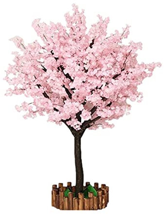 Albero di ciliegio artificiale, albero di sakura, ciliegio piangente, piante finte di fiori di ciliegio finti, alberi artificiali con steli di vero legno e replica di foglie realistiche 1x0,6 m/3,3x2