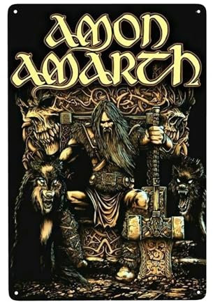 Amon Amarth Metall-Blechschild, Vintage-Wanddekoration für Zuhause, Büro, Café, Küche, Badezimmer, dekorative Wandkunst, Beschilderung, Retro-Schilder, Poster, Plakette