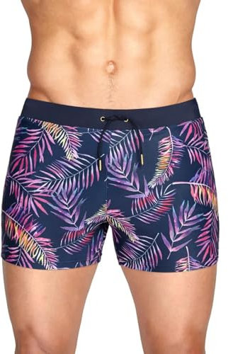 FULUJIDI Badehose Boardshorts Schwimmhose Bademode Herren Badehosen Boxershorts Sexy Leaf Herren Surf Bikini Badeanzüge Strand Shorts Surfbrett Badeanzug XXL Leaf