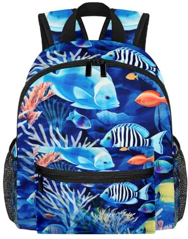 WOSHJIUK Reiserucksack für Damen,Rucksack für Herren,Fisch in der Tiefsee,Rucksack