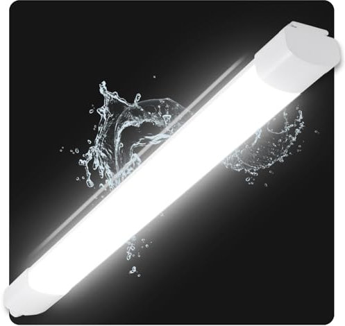 Oraymin 2er LED Feuchtraumleuchte 150CM, 4000K Neutralweiß 45W 5000LM Feuchtraumlampe, IP65 Wasserfest Kellerleuchte für Garage, Werkstatt, Innen- und Außenbeleuchtung