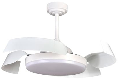Ventilador de Techo Inteligente Blanco batán | Lámpara Ventilador de Techo Moderno | Ventilador de Techo con luz Regulable
