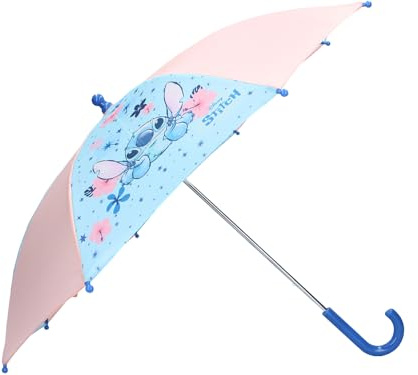Disney Lilo & Stitch Paraplu Sky Defender, Rosa & Blau, Kind, Regen