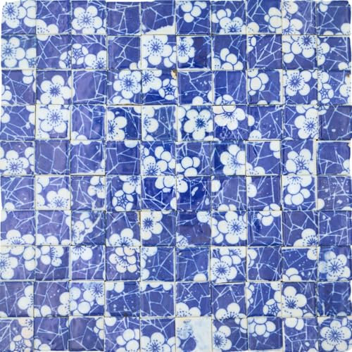 Yuvori Handgefertigte Keramik-Mosaikfliesen, 2 cm, 0,5 kg, DIY, Qinghua und moderne Stile, Innendekoration, Badezimmer, Küche, Wohnzimmer