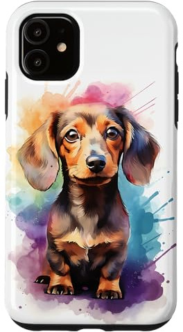 Watercolor Miniature Dachshund Case for iPhone 11