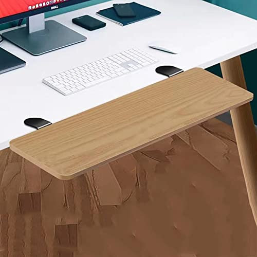 Foldable Keyboard Platform with Keyboard Drawer, Folding Keyboard Tray with Clip on Ergonomic Keyboard Slide, Computer Desk Extension for Elbow Support/Natural/5