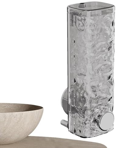 Distributeur De Savon À Ventouse sans Perçage – Distributeur De Savon Monté sur Ventouse De 450 ML, Distributeur De Savon Liquide Mural Facile, Distributeur De Shampoing De Douche Design À Pression