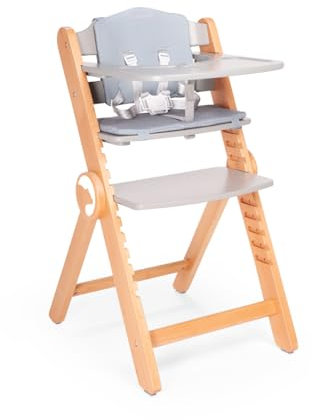 Kidnort Hochstuhl Klappbarer mit Tablett, mehrere Positionen, Drömmer, Grau