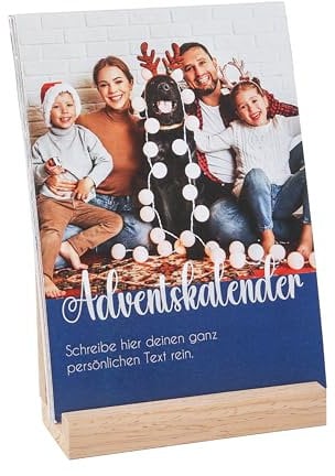 Wackadoo Personalisierter Adventskalender 2025 mit eigenen Fotos und Holzaufsteller Foto zum selbst gestalten personalisierte geschenke, geschenke für Männer, geschenke für Frauen