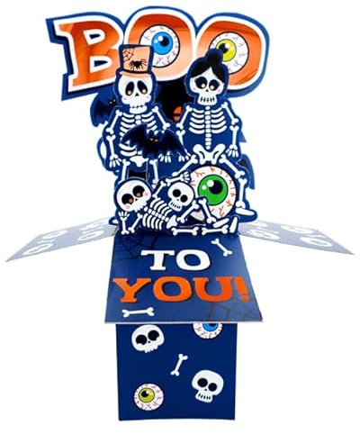 Scary Skeletons Pop Up Halloween Card 3D Clever Cubes Greeting Card HCCU4PPP
