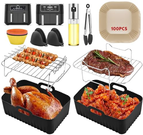 Mocraft Ninja Hot Air Fryer Accessories, Ninja Dual Zone Air Fryer Accessories, Airfryer Accessories for Ninja Foodi AF400EU 9.5L Dual Zone Air Fryer