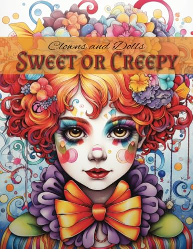 Sweet or Creepy – Clowns & Dolls: Malbuch für Jugendliche und Erwachsene ca. DIN A4-Format (21,5 x 28 cm): 50 Bilder mit einzigartigen Gesichtern und ... deine eigene Welt der Clowns und Puppen