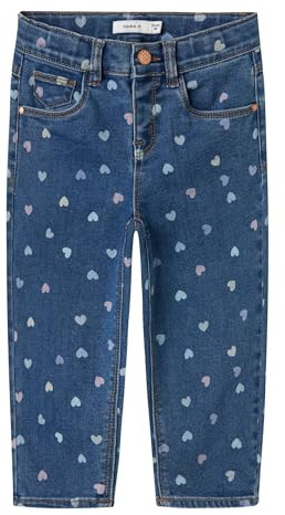 Name IT Mädchen Nmfbella Mom Shaped Jeans 3555-On Noos, Denim Blue, 116 EU
